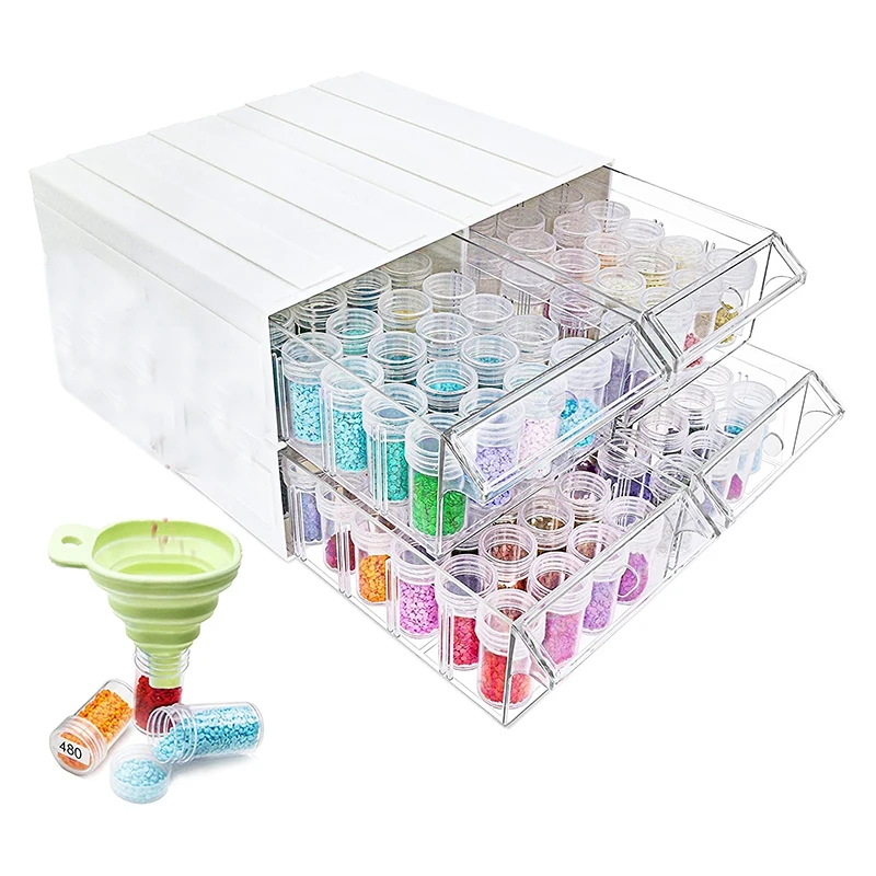 Best Storage Containers For Diamond Painting Accessories, 4Pcs Stackable Craft Storage Organizers 88 Slots Individual Box