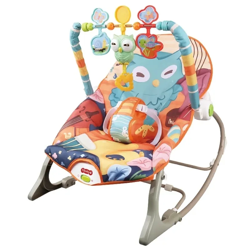 KSF-Chaise à bascule confortable pour bébé garçon, sécurité infantile, musique, lumières, vibration, jouets de couchage pour enfants