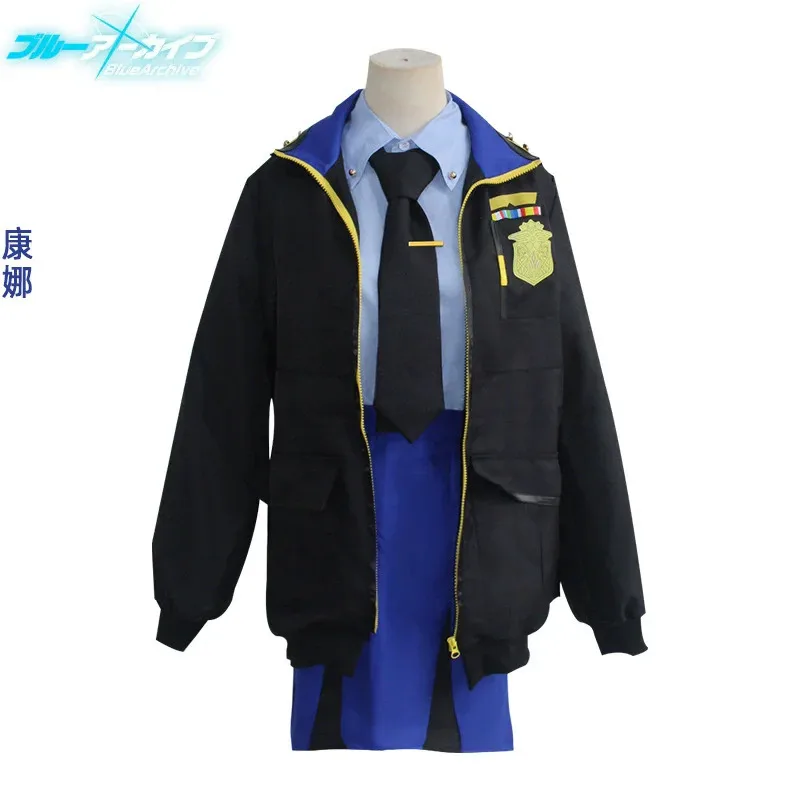 Juego The Animation Blue Archive Ogata Kanna disfraz de Cosplay Anime uniforme de policía abrigo falda peluca mujer adulta Sexy trajes de Halloween
