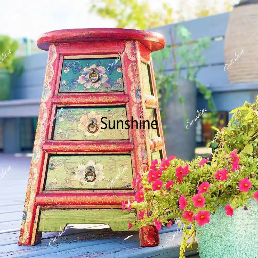 New Chinese style solid wood dining side cabinet hotel B & B locker retro furniture