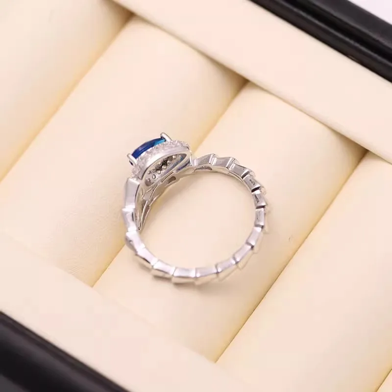 MeiBaPJ 8mm Natural Nearround Pearl Fashion Snake Ring DIY 925 Silver Holder Setting Fine Wedding Jewelry for Women