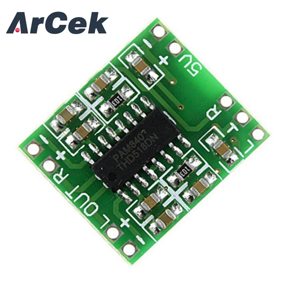 DC 5V 2 Channels Stereo 3W+3W Digital Power PAM8403 Module Class D Audio Amplifier Board USB Power Ultra-miniature Design