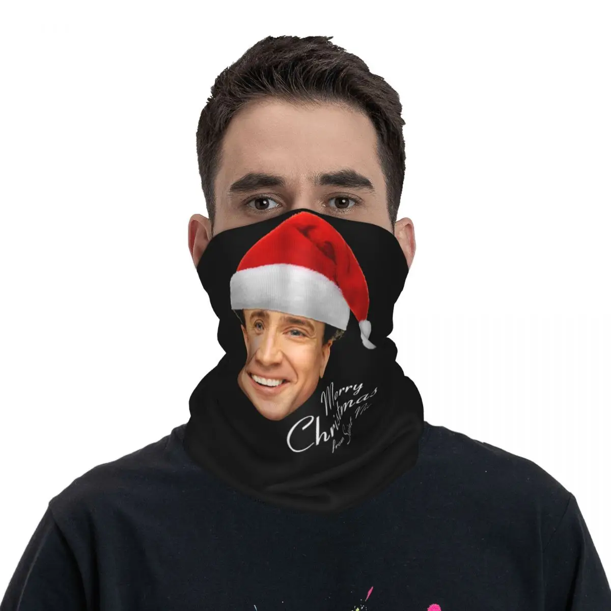 맞춤형 산타 니콜라스 케이지 겨울 헤드밴드 넥 워머 남녀 하이킹 캠핑 튜브 스카프 메리 크리스마스 프롬 세인트 닉 페이스