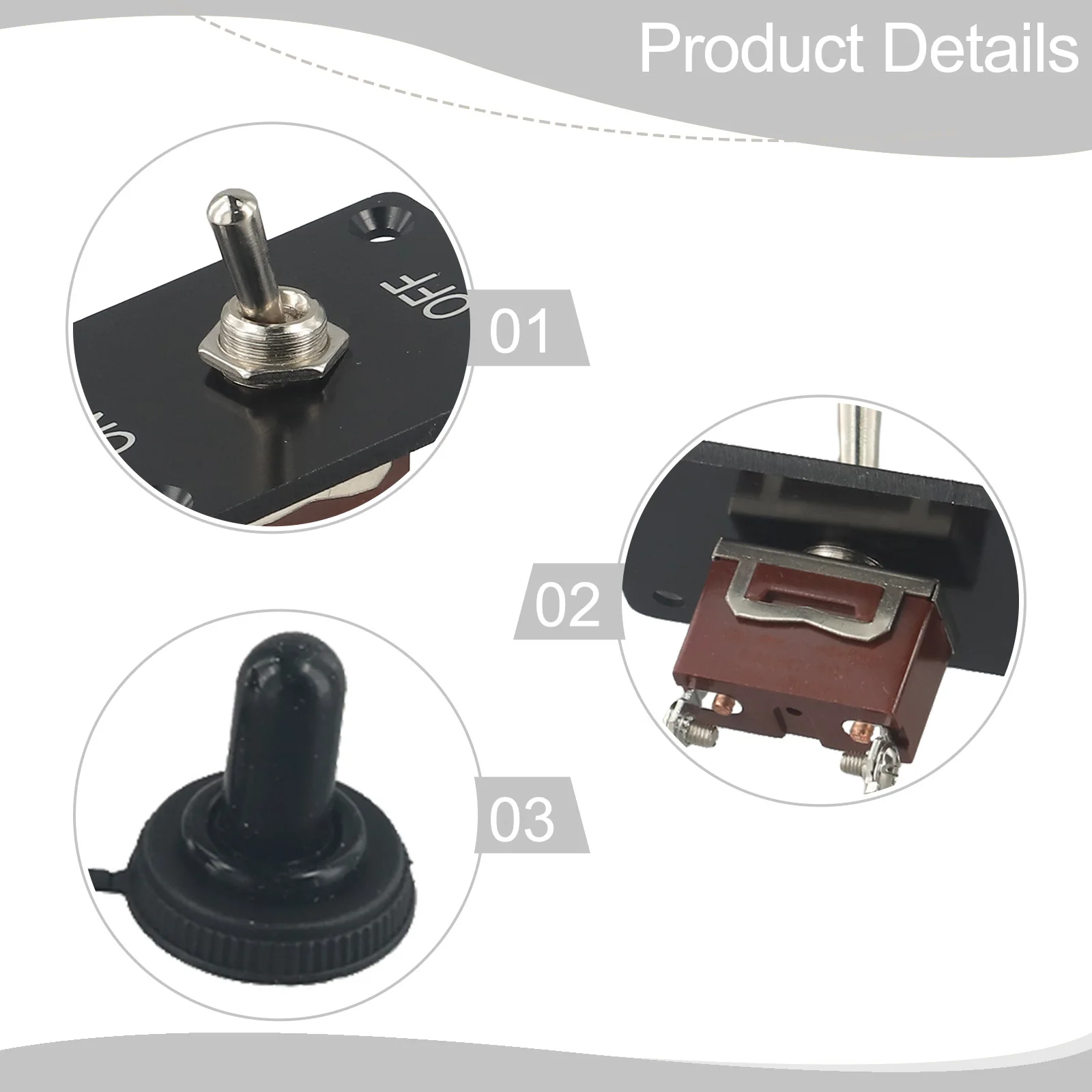 

Demanding Environments Heavy Duty Toggle Switch 12V Toggle Switch 2-pin Design Easy Installation Rated Current 20A 125VAC