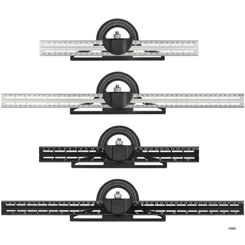 Multipurpose 300mm/500mm Angles Finder Combination Square Ruler Tool with Clear Scale for Professional Building Projects