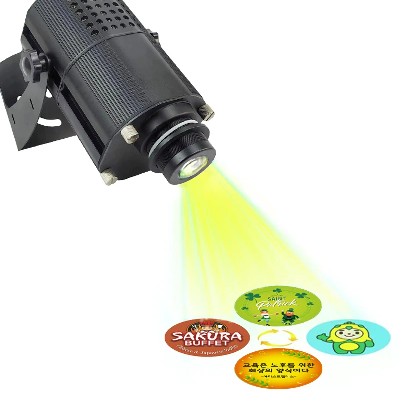 

Hot sell Factory 100W Four Lenses Switching Custom Gobo Projector Light Outdoor Waterproofing Advertising Lights