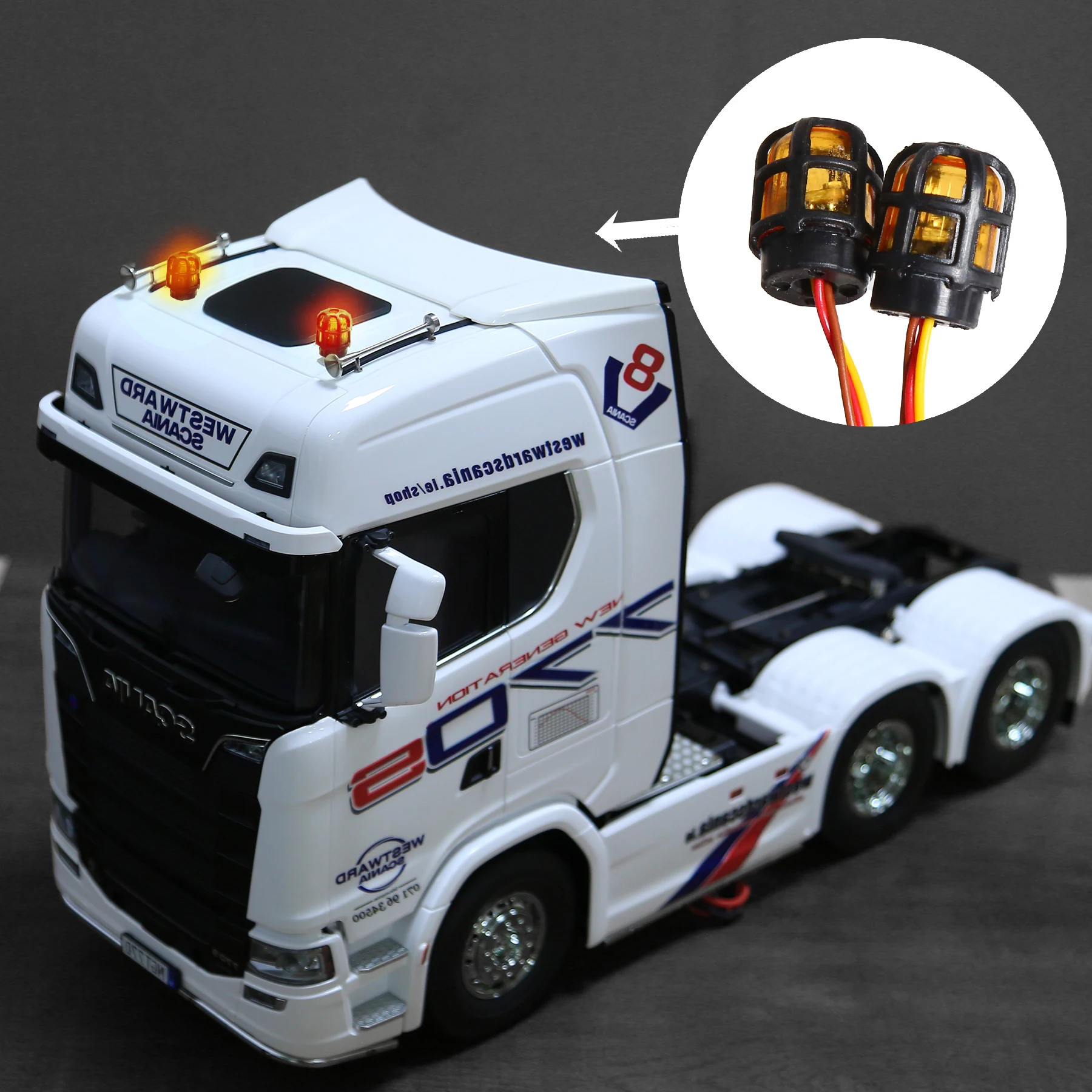 

Ultra Bright LED Flash Lights Alarm Lamp with Strobing-Blasting/Flashing/Rotating for tamiya 1:14 RC Tamiya Tractor Police Car