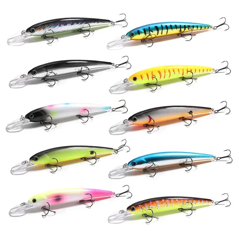 

Deep diving Floating Minnow Fishing Lure Wobblers 12cm/17g Hard Bait Fresh Water Ocean Boat Beach Sea Fishing Cranbait Perch