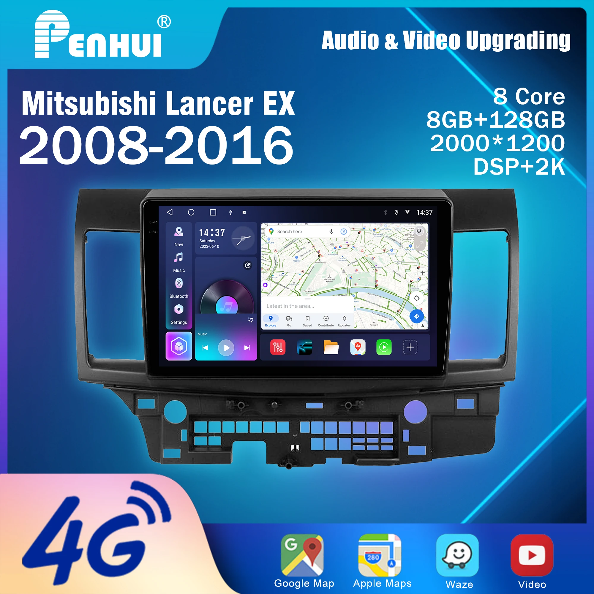 

Penhui для Mitsubishi Lancer EX 2008-2016 Android Автомобильный DVD Мультимедийный плеер Экран Аудио Видео 2 Din DSP Bluetooth
