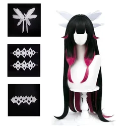 Genshin Impact Fatui Columbina Cosplay 105cm Wig Long Wig Headwear Game Cosplay Wigs Heat Resistant Synthetic Wigs