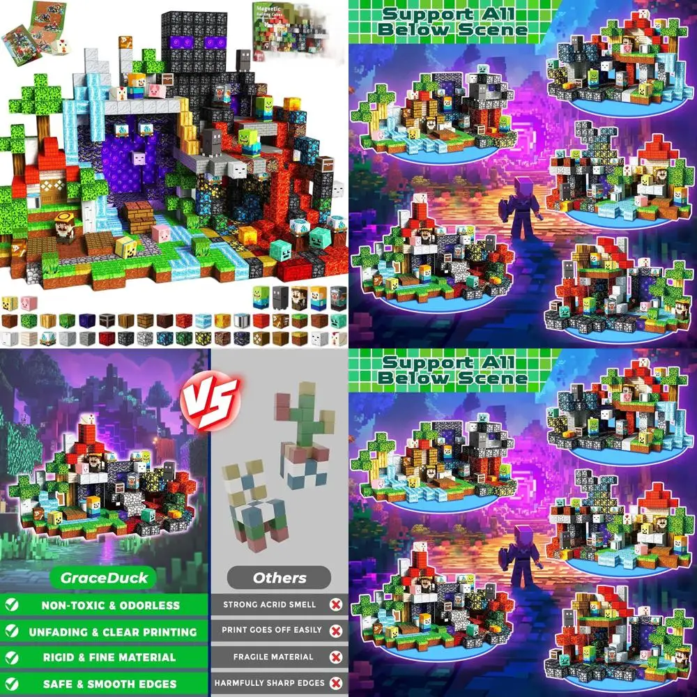 Ensemble de blocs de construction magnétiques-300 pièces, jouets éducatifs STEM pour enfants de 3 ans, jeu sensoriel d'inspiration Montessori pour garçons et filles,