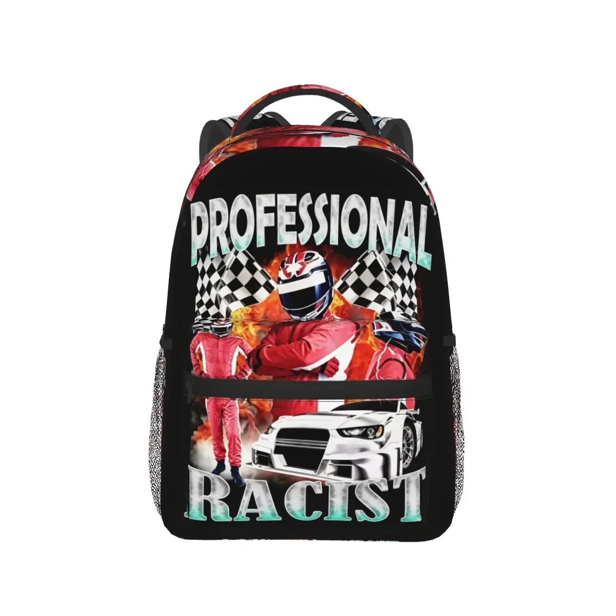 Professional Racer Graphic Racing Meme Backpack Hot Sale Daypack Large Capacity BookBag School Bag Shoulder Bags for Men Women