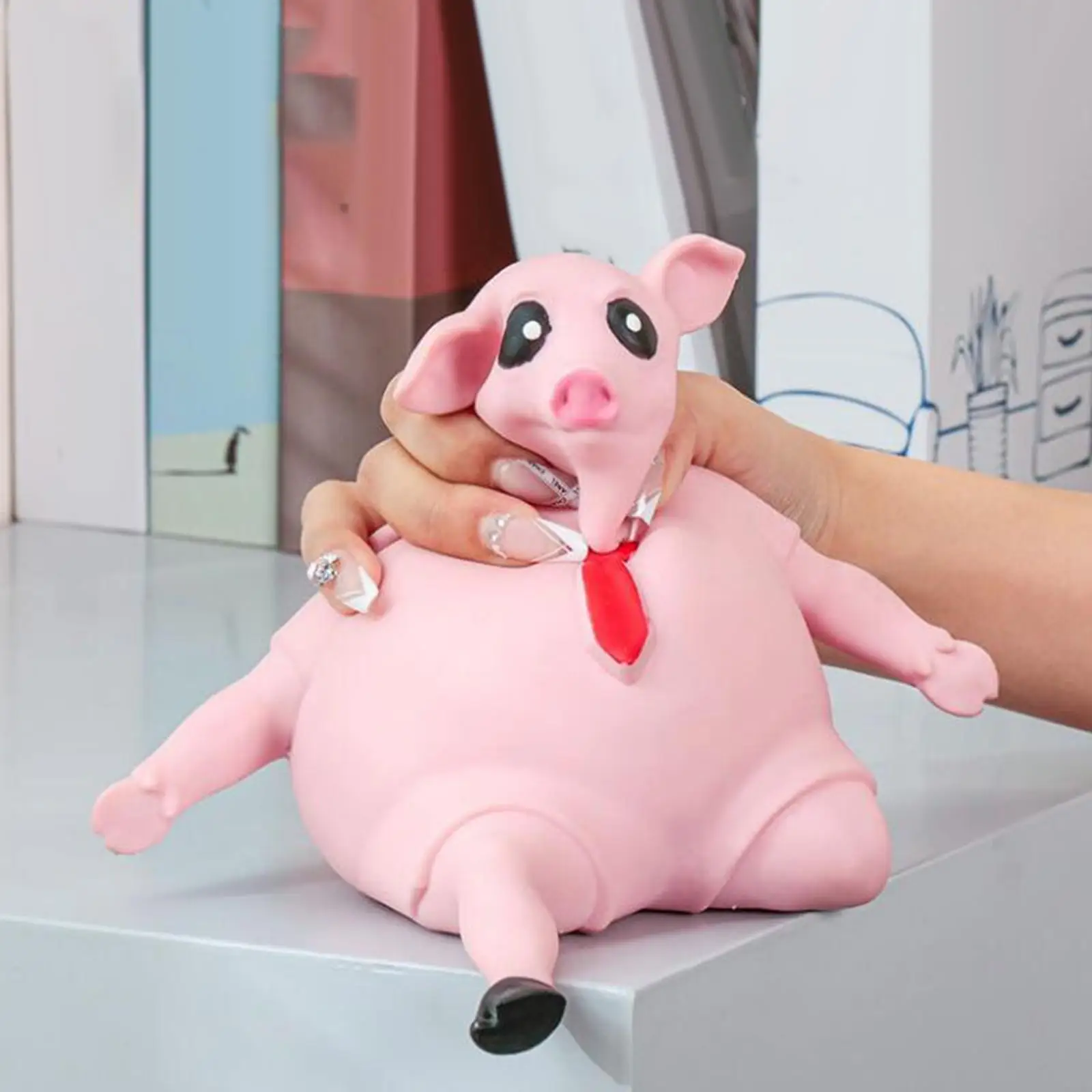 動物のストレス解消おもちゃ、柔らかい豚のぬいぐるみ、子供の感覚遊びや大人のストレス解消ギフトに