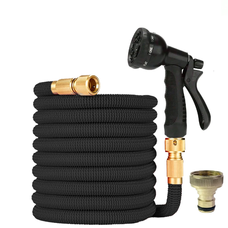 Garden Water Hose Expandable Rubber Magic Hose Multifunctional Water Gun For Garden Farm Irrigation And Cleaning Tools 25-125FT
