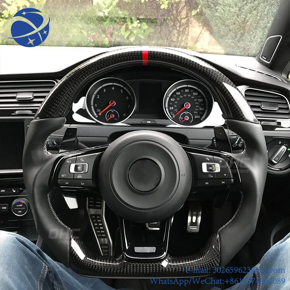 

yyhc Car Steering Wheel for volkswag VW Golf 7 r golf7 mk7 gti 7r Wheels Volant Lenkrad Carbon Fiber OHC MOTORS