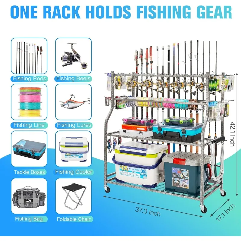 Rod Holder for Fishing Rod Tackle Box Reel Storage, Premium Fishing Rod Holders