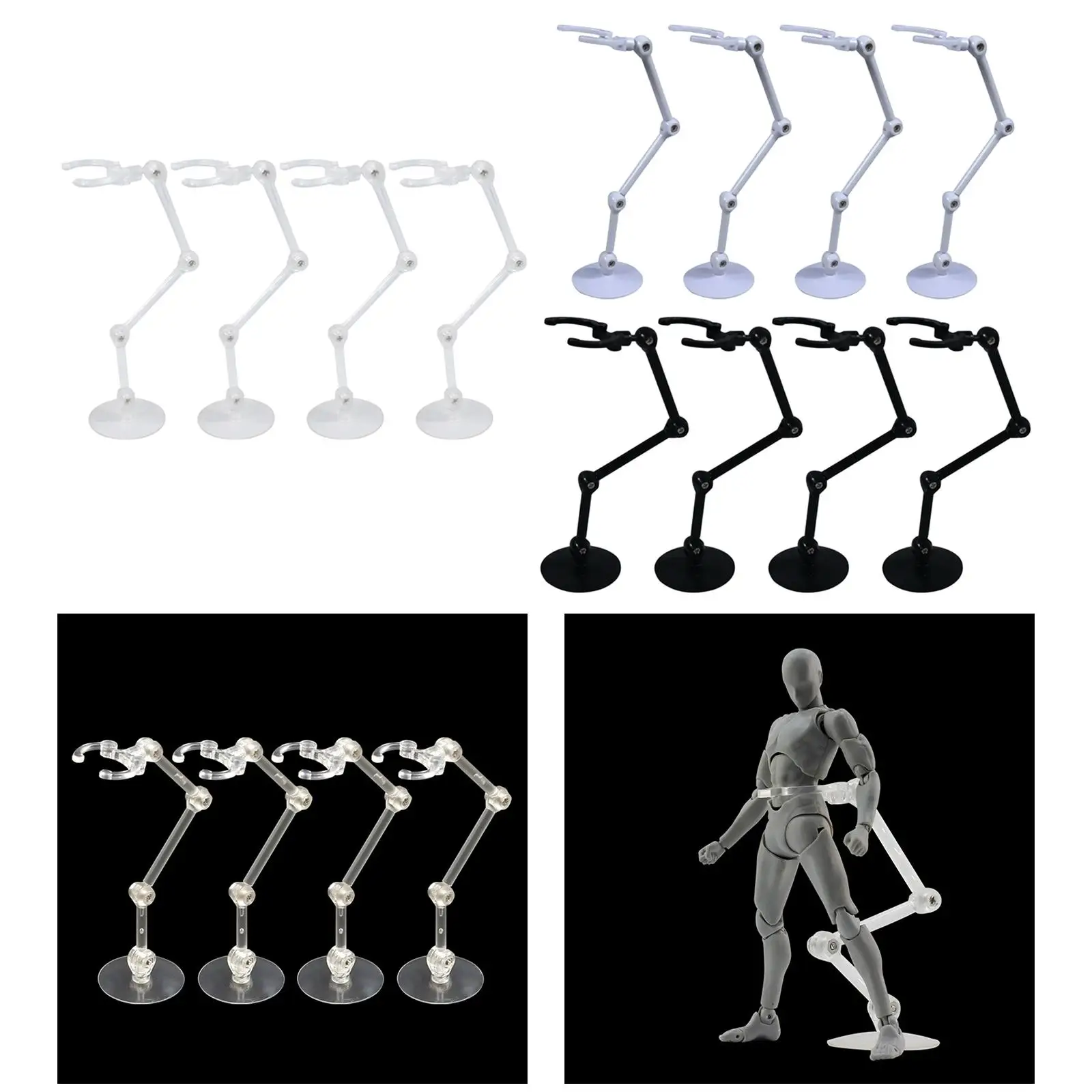 Support robuste réglable T1 pour figurines d'action, base d'action, 1/144, 1/100, 4x