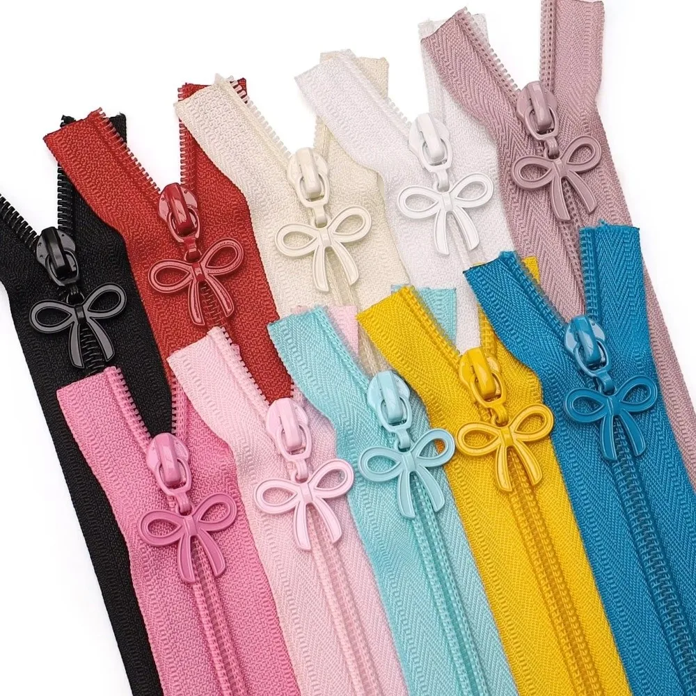 

No.5 Bow Nylon Zipper Tape 4.5m Zipper 10 Zipper Puller DIY Repair Invisible Zipper Replacements with Various Zipper Sliders