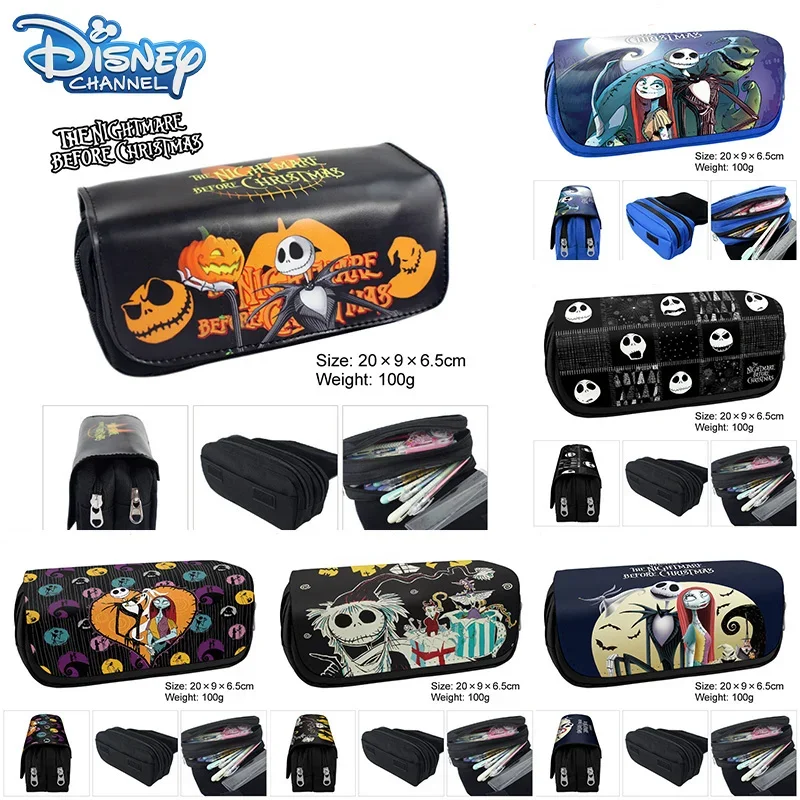 Nightmare Before Christmas Pencil Bag Anime Cartoon Jack Skellington Wallet Cosplay Pencil Box Halloween Coin Purse Kids Gift