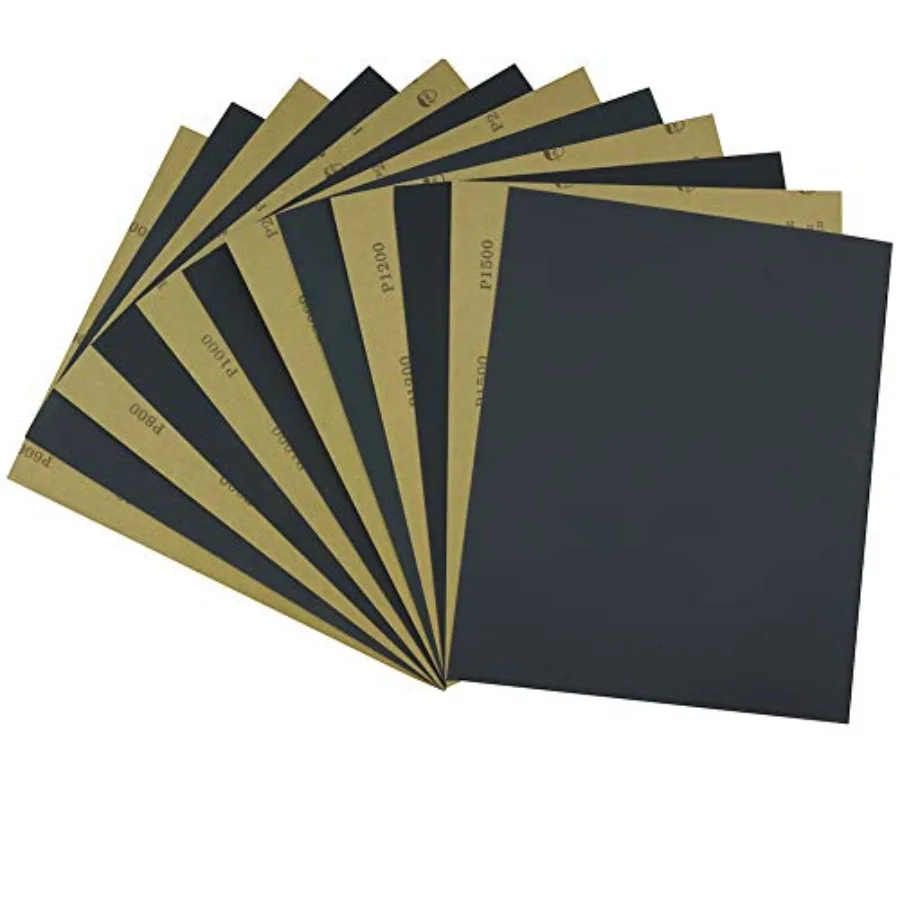 

Sandpaper Assortment 600 800 1000 1200 1500 2000 Fine Grit, 30 Sheets Sand Paper Assortment Pack, 9 x 11 Inches Silicon Carbide