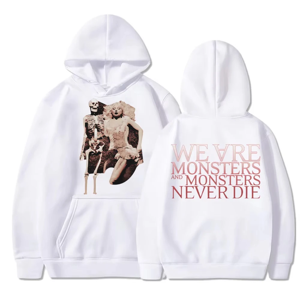 ليدي غاغا The Mayhem Ball Tour ريترو طباعة هوديي القوطية الهيب هوب العصرية الخريف/الشتاء الرجال هوديي