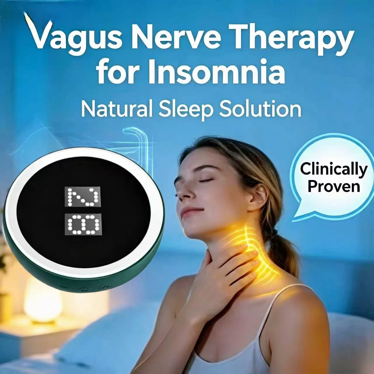 Advanced TENS Vagus Nerve Stimulator, Auricular Device for Pain Relief, Headache, Anxiety, Sleep Improvement and Relaxation