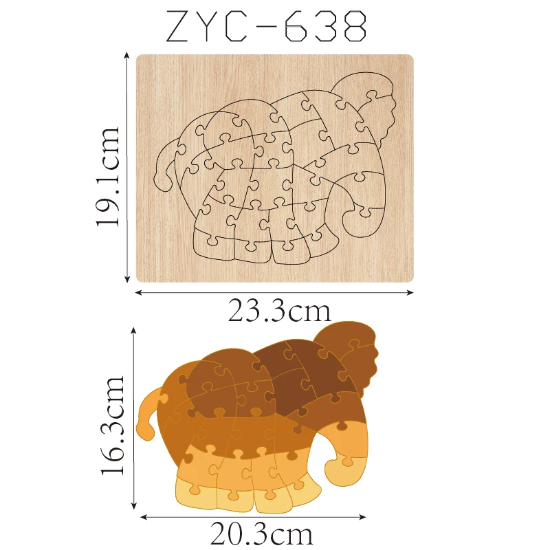 ZYC-638 olifant houten snijmal geschikt voor stansmachines