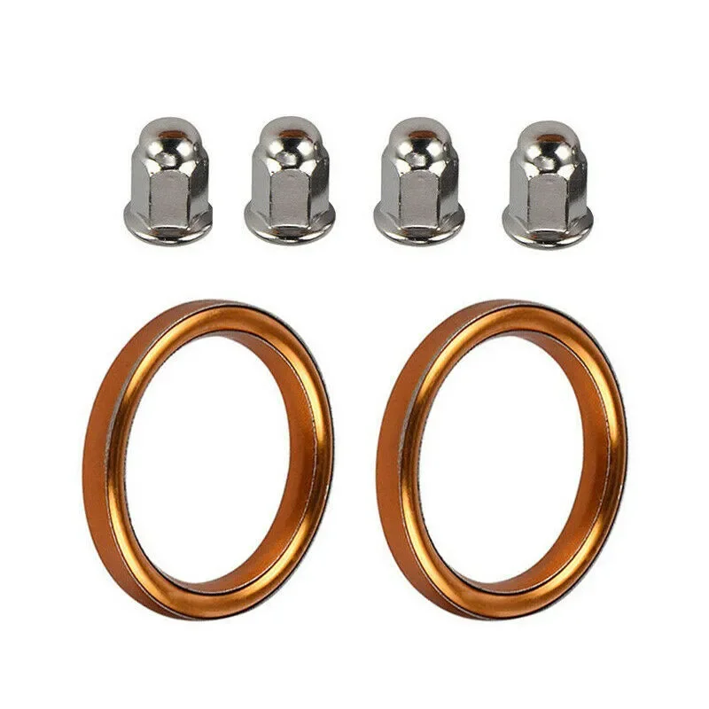 Exhaust Gaskets 18291-216-000 18291-MN5-650 For Honda CB500/550 VF500/700/750 With 4 M6 Acorn Nuts Washer Chrome Plated Nut Set