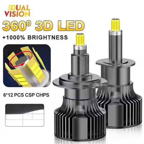 3D 360 H7 LED Car Headlight Bulbs Canbus H8 H9 H11 9005 HB3 9006 HB4 9012 HIR2 Turbo Car Lamp Fog Lights Plug&amp;Play 6000K 12V