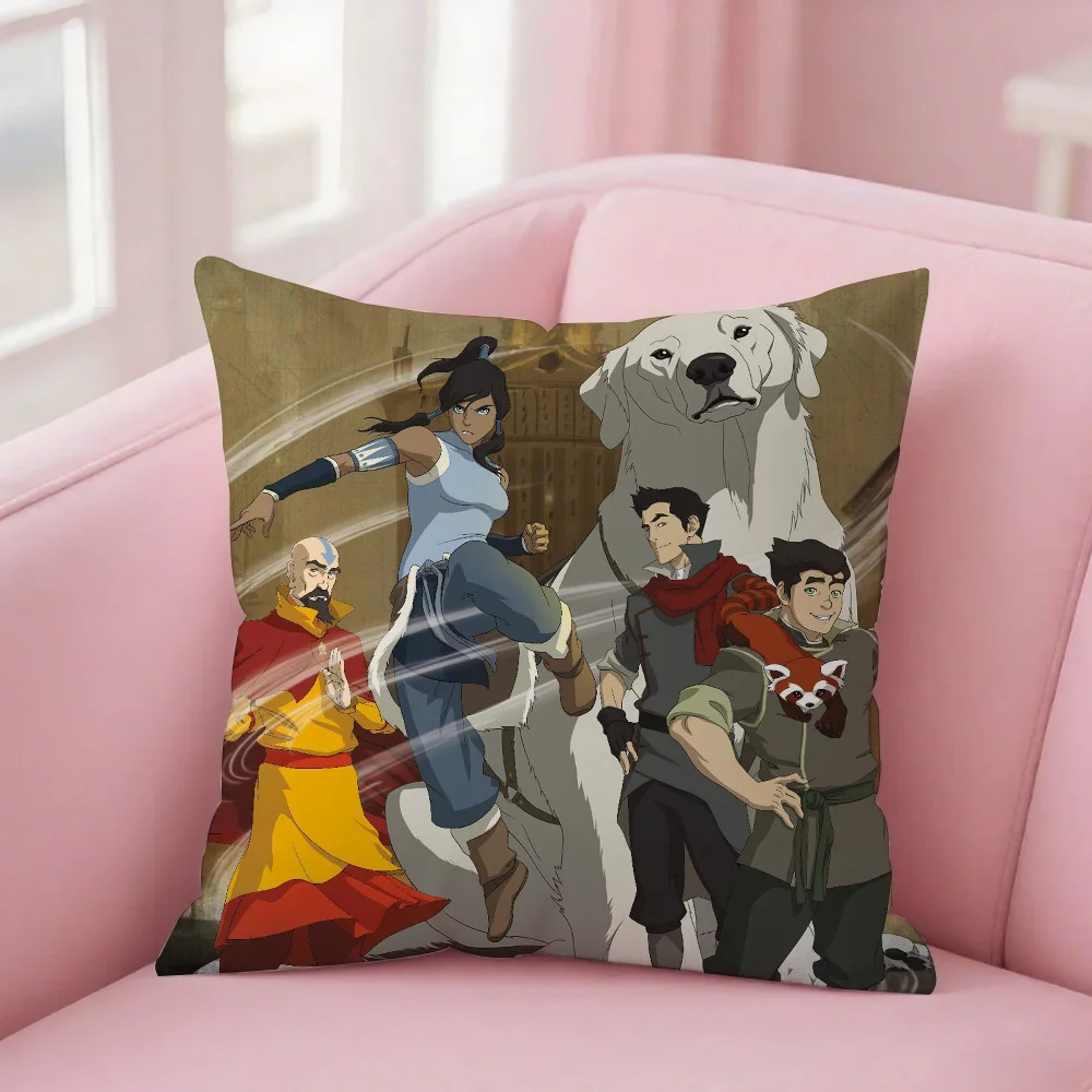 

Cartoon A-star The Legend Korra Pillow Case Square Double-Sided Printing Short Plush Sofa Cushion Cover Bedroom Bedside Pillow