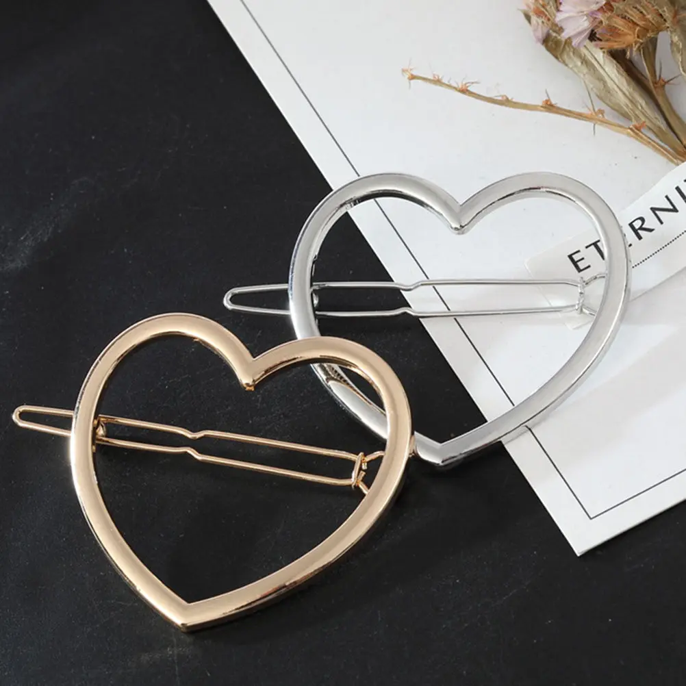 

4Pcs Heart Hair Clips Hollow Love Shaped Bobby Pins Sturdy Alloy Hair Jewelry for Women Girls Gift Hollow Heart Bobby Pin