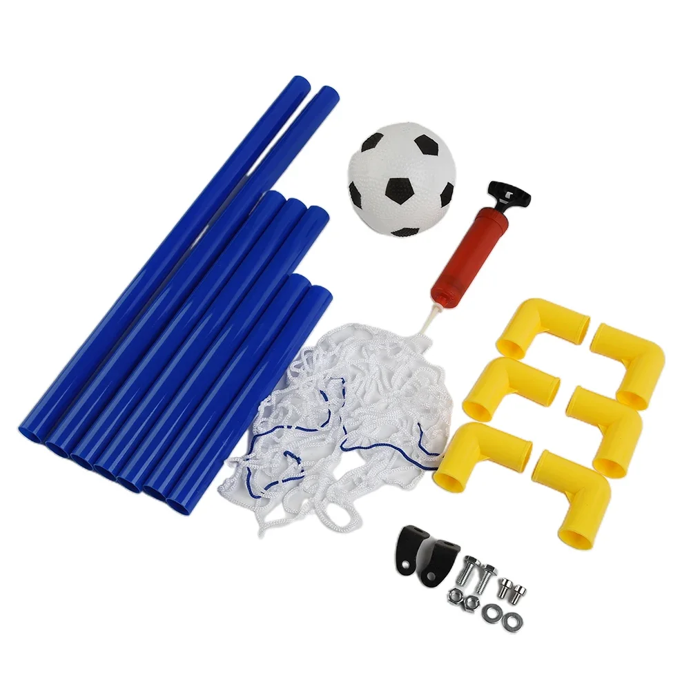 Set Jaring Tiang Gawang Sepak Bola Lipat Mini Dalam Ruangan + Pompa Permainan Rumah 1Set Set Bingkai Tiang Gawang Sepak Bola Mainan Permainan Dalam Ruangan Luar Ruangan