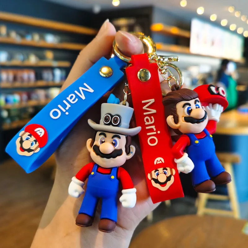 Cute cartoon Mario keychain Super Mario doll pendant car keychain