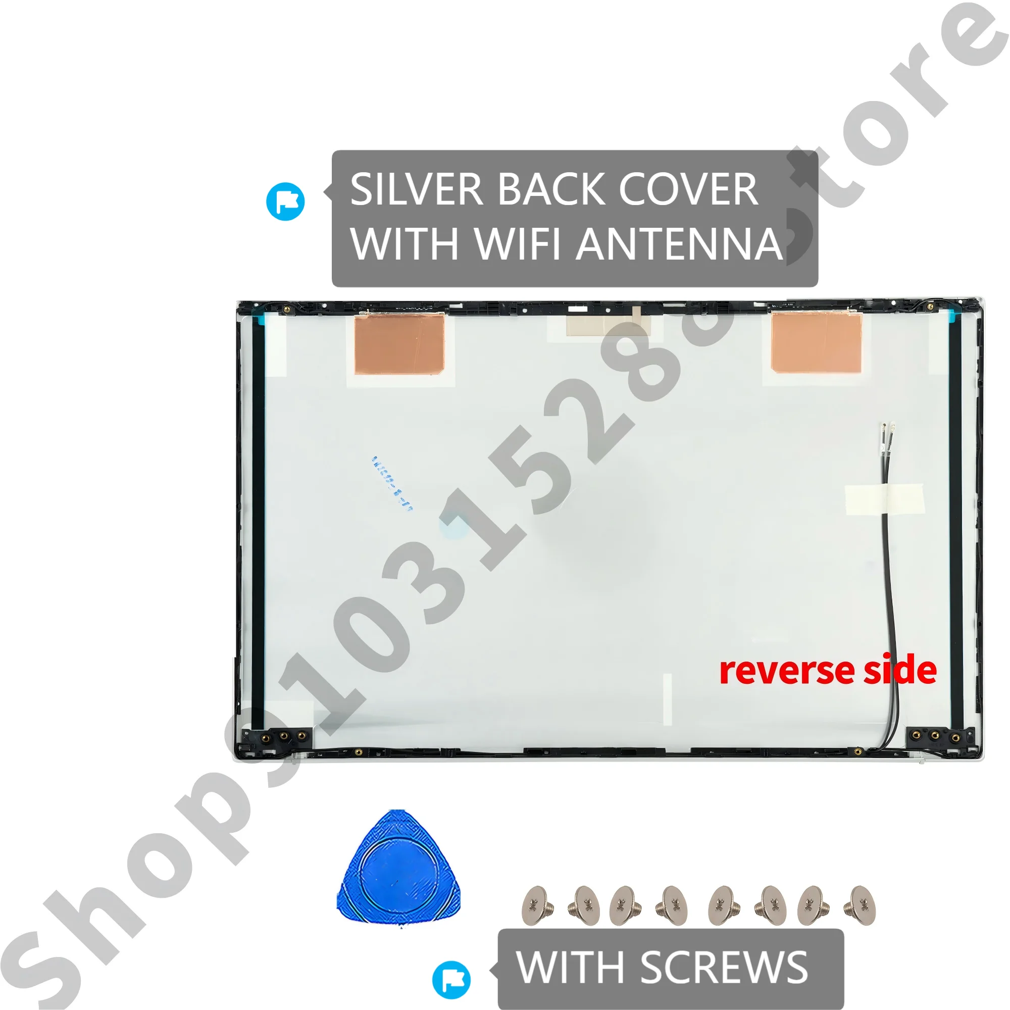 Couvercle arrière LCD pour pavillon 15-EH 15-EG 15Z-EH TPN-Q245 Q246, charnières supérieures M08899-001, lunette/réparation en métal bleu/argent/or