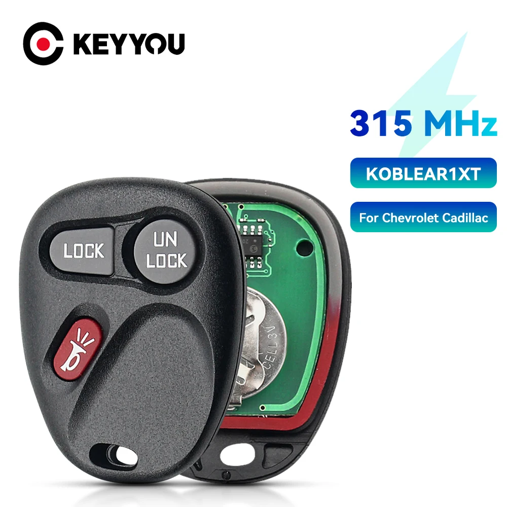 

KEYYOU For Chevrolet Silverado Suburban S10 Tahoe Yukon 2002-2004 315Mhz 3 Buttons Keyless Entry Remote Car Key Fob KOBLEAR1XT