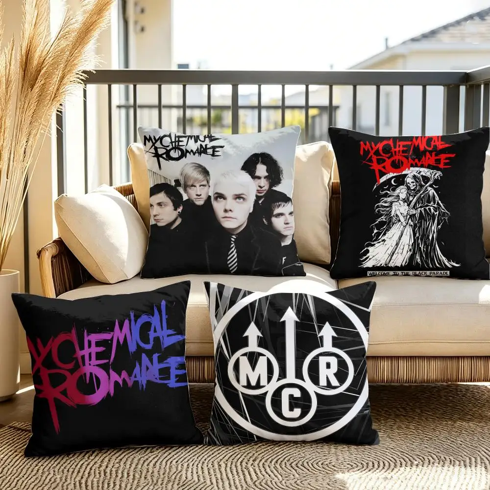 Band My C-Chemical R-Romance Cushion Cover Soft Short Plush Pillow Cover Smooth Cozy Texture Aesthetic Cushion Case Home Decor