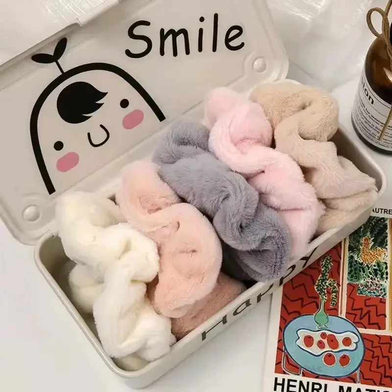 1/2/3 pièces Bandeau en peluche automne-hiver, élastique à cheveux en peluche volumineux, élastique à cheveux, bandeau en cuir pour femme