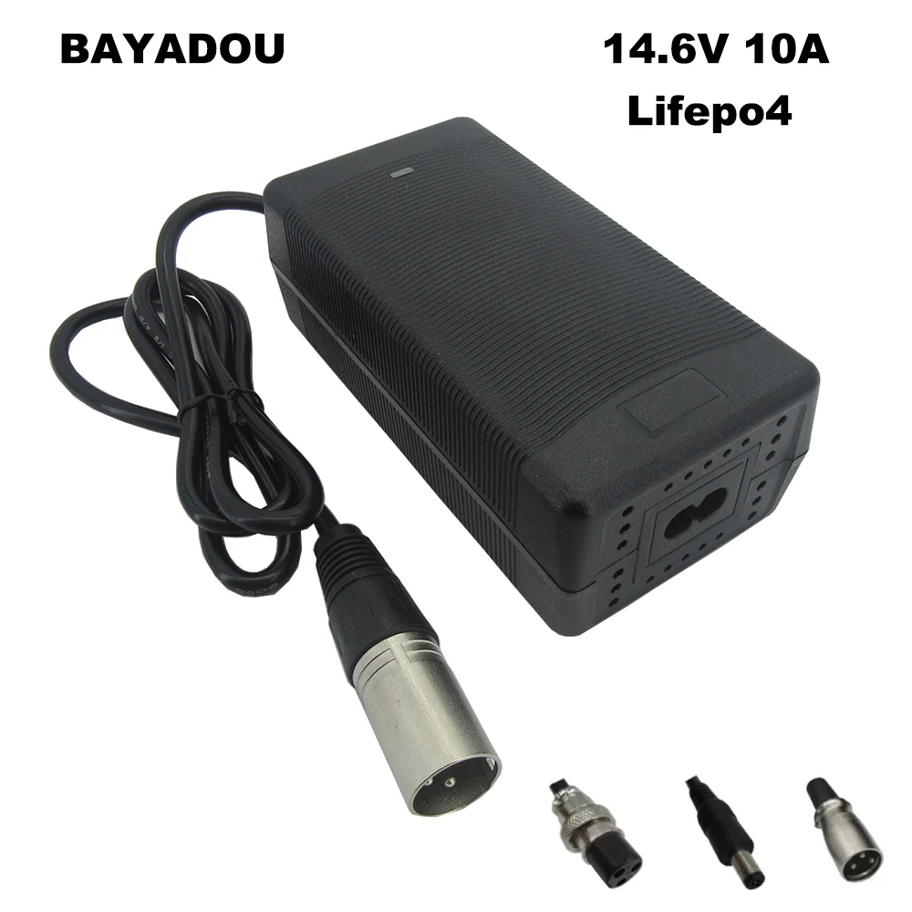 

14.6V 10A Lifepo4 Battery Charger 12V 12.8V 4S Iron Phosphate 18650 Solar Car LFP Energy Storage Fast Charger XLR DC GX16