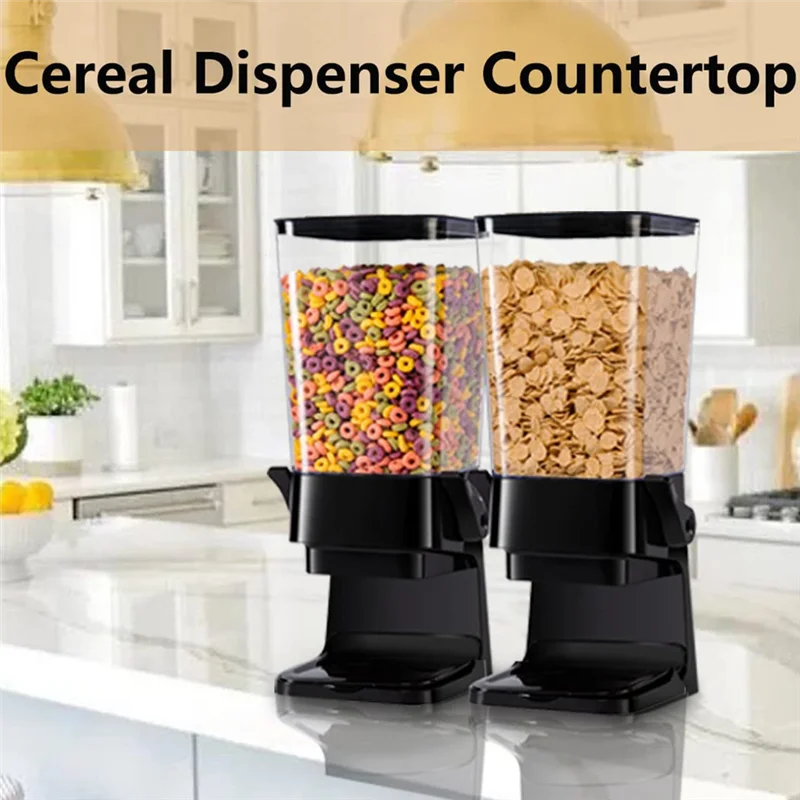 HITL Dispenser per cereali da banco con coperchi, contenitori per organizzazione e conservazione per cucina e dispensa, dispenser per cereali di riso