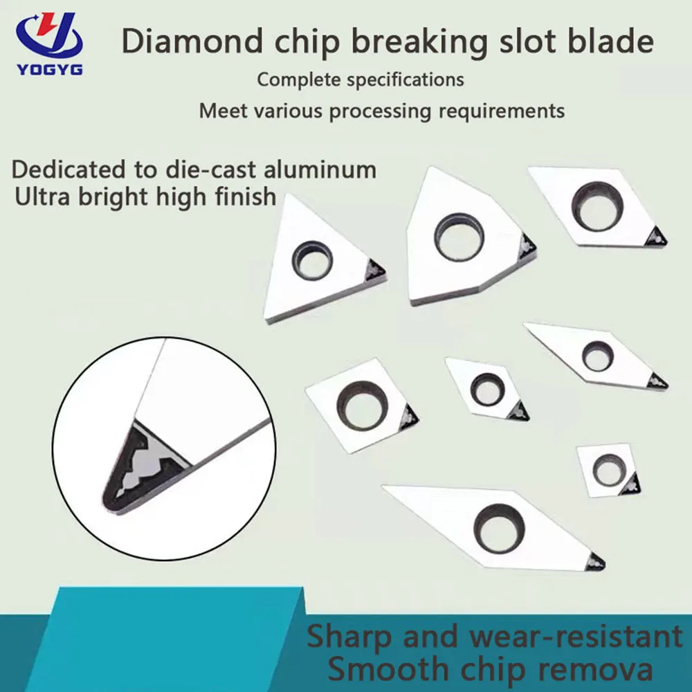 PCD VNMG160404 VNMG160404 VNMG160408 Copper and aluminum non-ferrous metal chip cutting tools CNC VNMG blades PCD