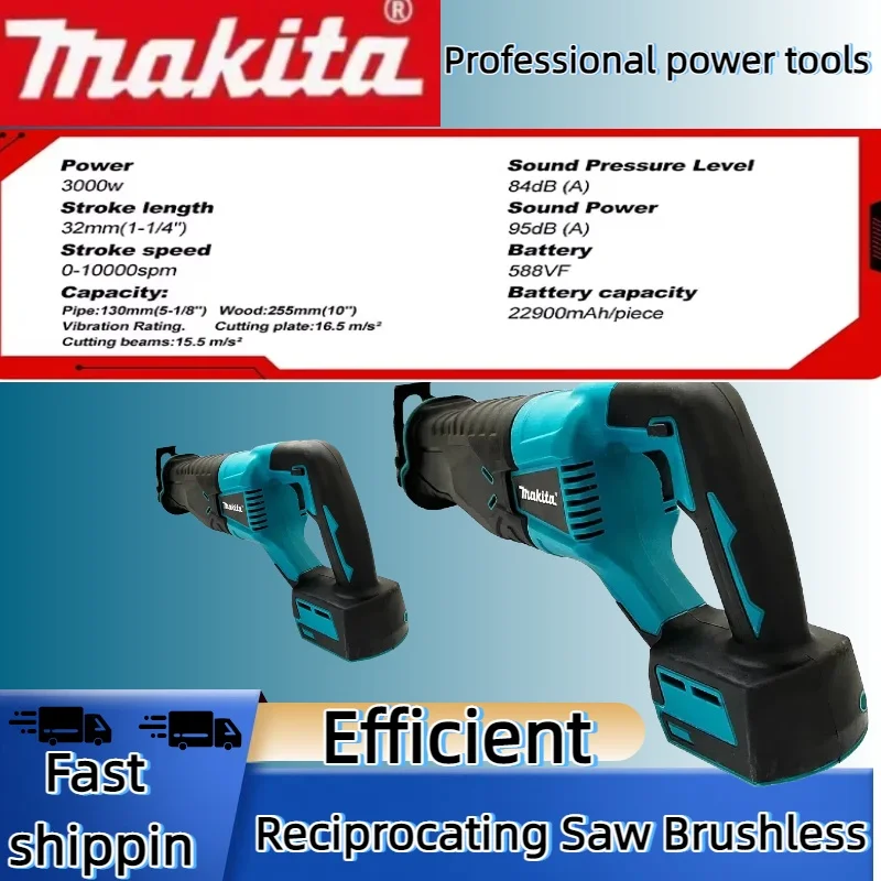 Makita 20V18V Akku Bürstenlose Säbelsäge Säbelsäge Tragbare Akku-Elektrowerkzeuge mit 4 Sägeblättern