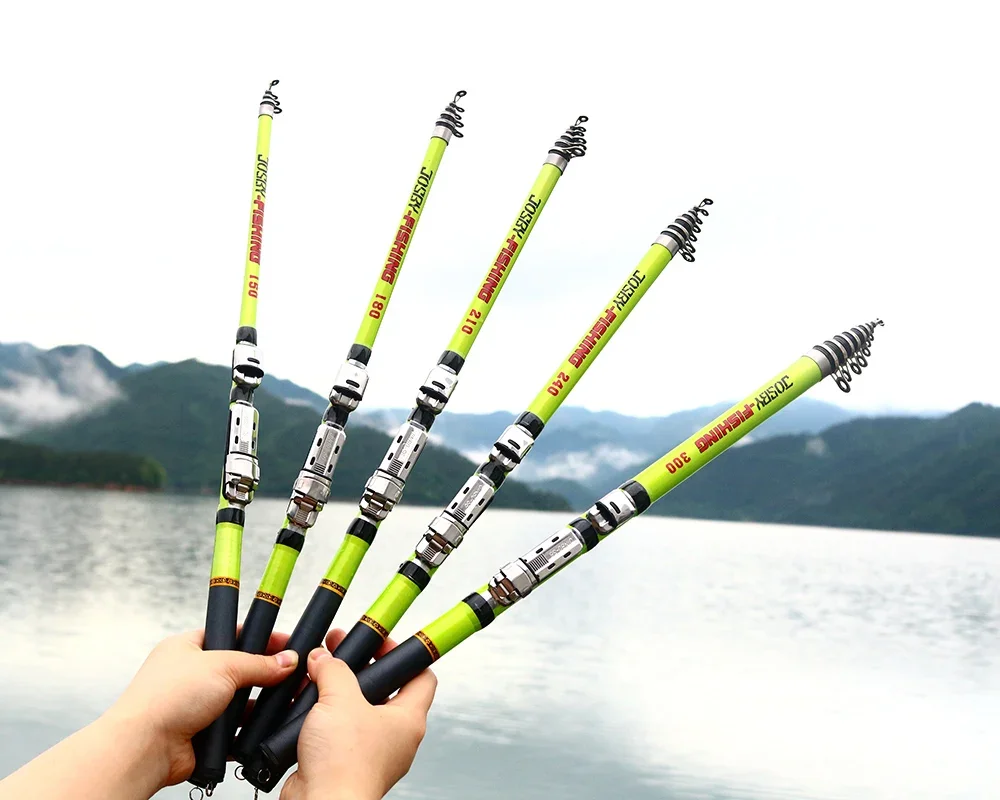 3M 2.7M 2.4M 2.1M 1.8M 1.5M Teleskop-Angelrute zum Felsangeln, Spinn-, Fliegen-, Karpfen- und Feederangeln, Kohlefaser, Pesca Mini Reiserute mit Rollenhalter – Detail 6