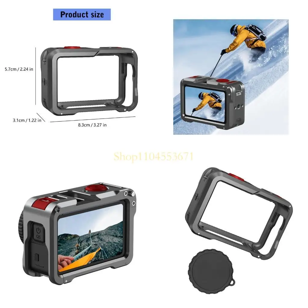 Best Seller Ventilated Protective Cage for ACTION6 Sports Cameras Frame Ensuring Efficient Cooling Open Frame Design Durability