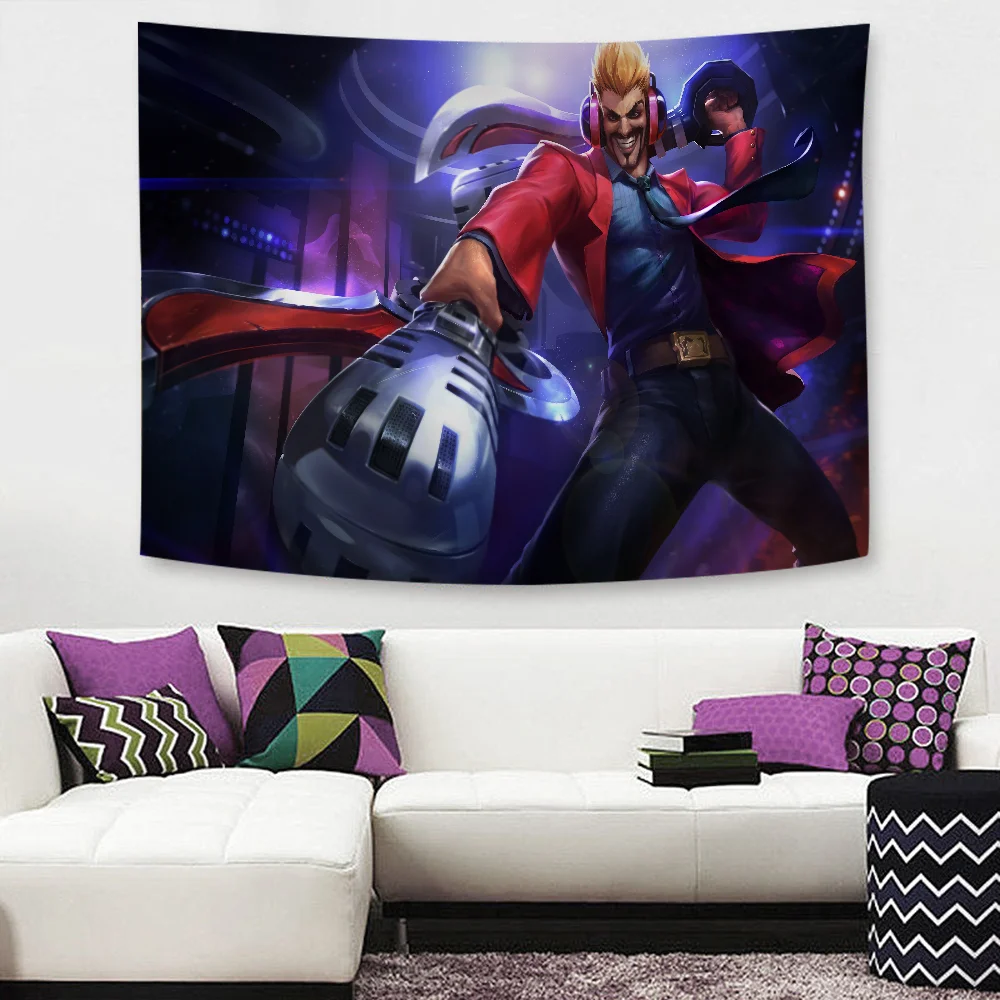 Draven LOL League of Legends Printed Large Wall Tapestry Hanging Tarot Hippie Wall Rugs Dorm Art Home Decor