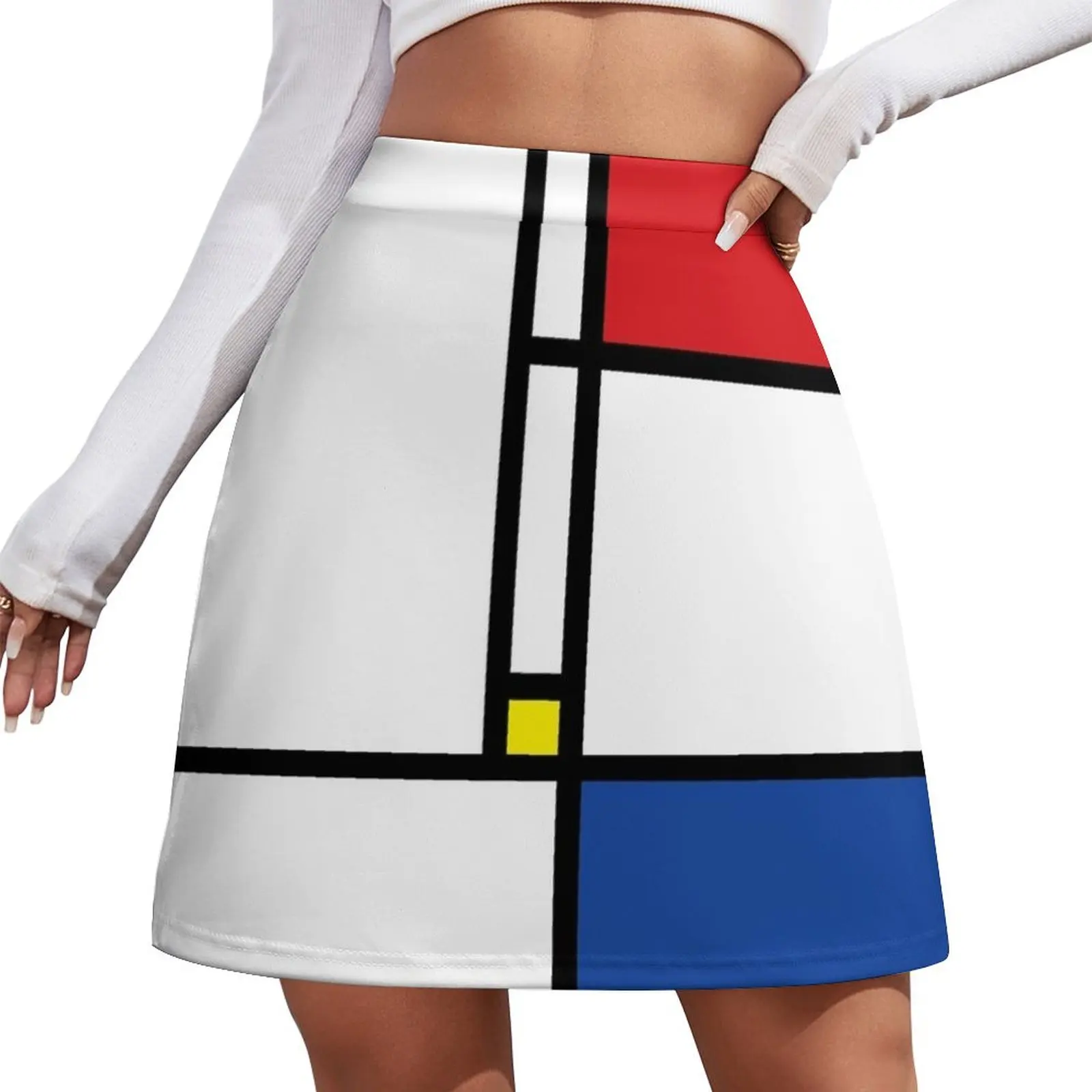 

Mondrian Minimalist De Stijl Modern Art  fatfatin Mini Skirt Women's dress kawaii clothes Mini Skirt