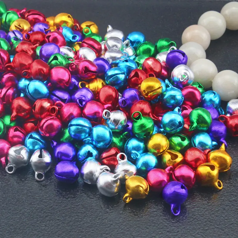 50-300PCS Handmade Crafts Xmas New Year Ornament Gift Mix Colors Loose Beads Small Jingle Bells Christmas Decoration Accessories