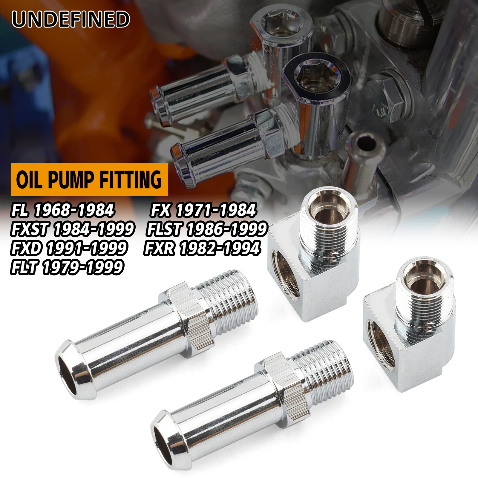 Motorcycle Aluminum Tight Spot Oil Pump Fitting Black/Chrome For Harley Shovelhead Evo Softail Dyna Touring FXR FL FLT FXST FLST