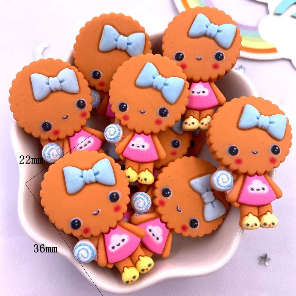 10Pcs Żywica Kolorowe Kawaii Ciasteczka Pączki Jabłko Kreskówka Flatback Figurka Świąteczne Dekoracje Akcesoria DIY Łuk Scrapbook Craft