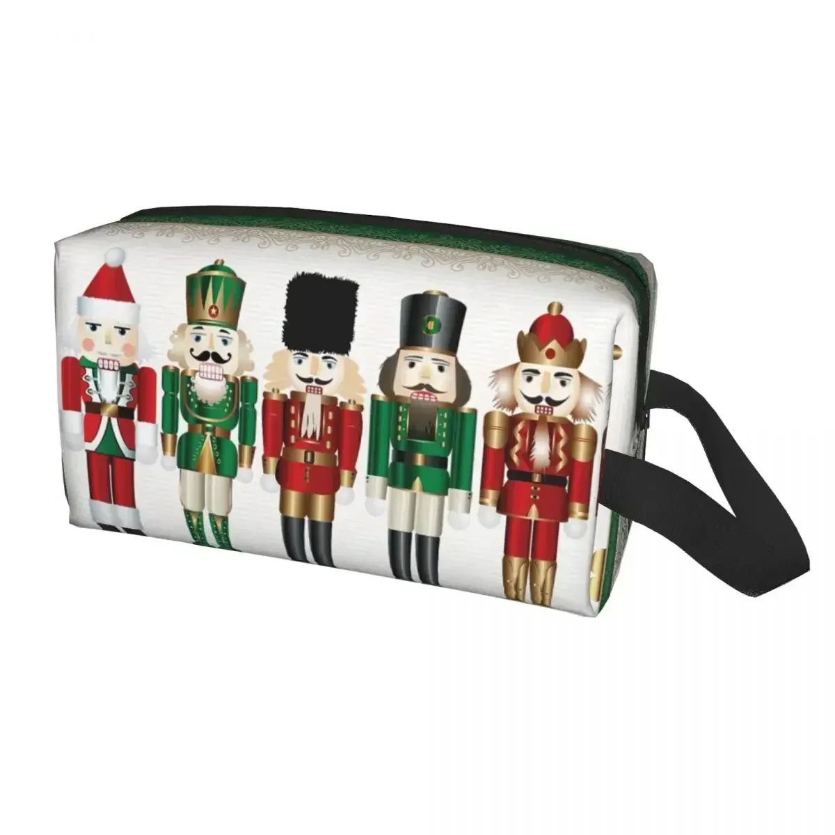 

Merry Christmas Nutcrackers Toiletry Bag Nutcracker Soldier Doll Gift Makeup Cosmetic Organizer Ladies Storage Dopp Kit Case