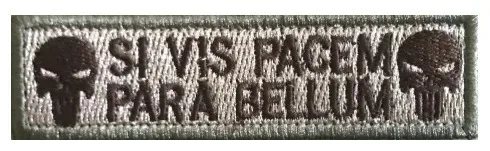 التطريز الجمجمة شعار قطاع هوك وحلقة التصحيح Si Vis Pacem Para Bellum الأقوال اللاتينية شارة المعنويات التكتيكية والعتاد لغطاء الظهر #3